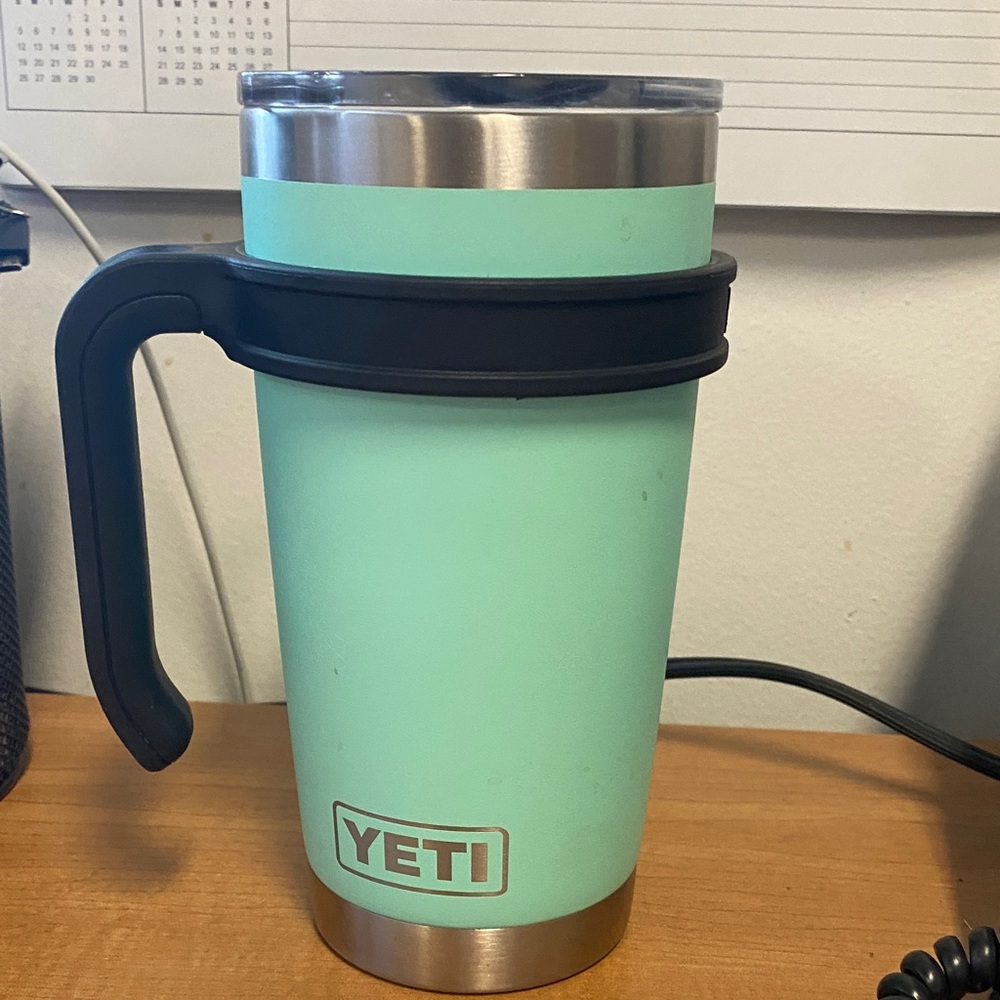 Yeti Mint Green Travel Mug with Black Handle